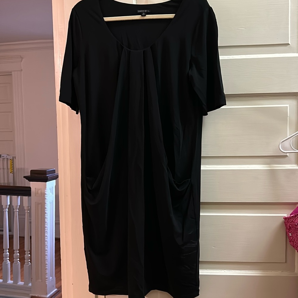 Lafayette 148 my favorite brand for dresses! XL Black crepe/ stretch material